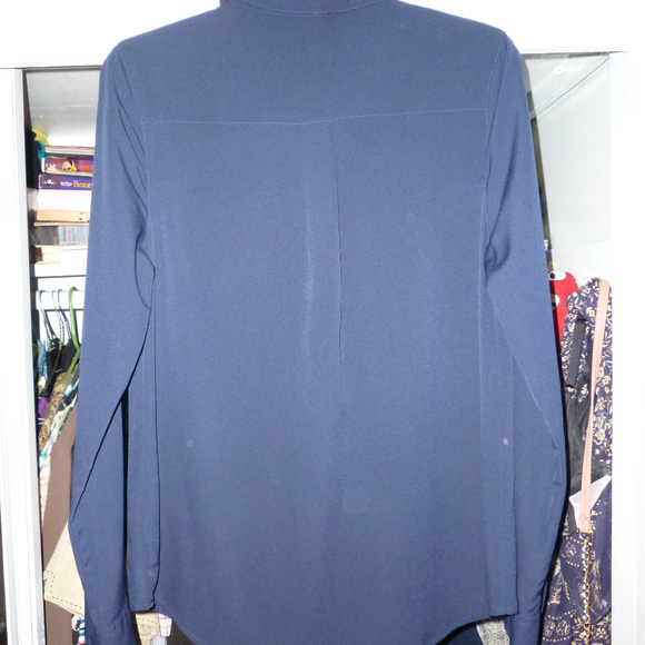 Merona M long sleeve button top polyester navy - Picture 2 of 2